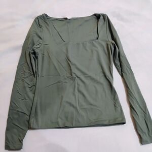 90 Degree By Reflex Sage Green Long Sleeve Blouse